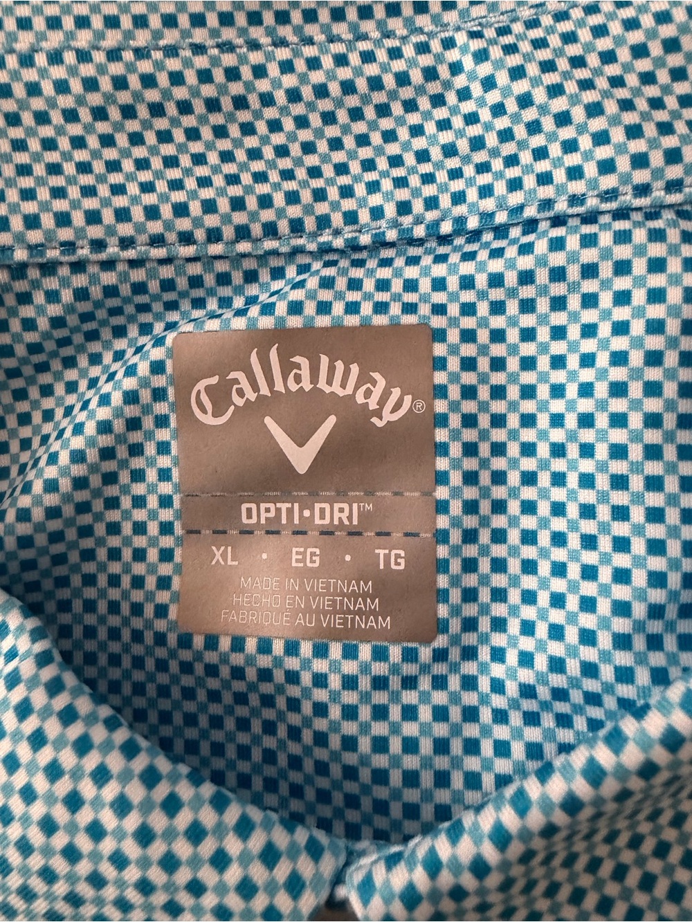 Callaway Men’s Light Blue Micro-Pattern Golf Polo - Picture 2 of 3